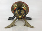 Japanese Samurai Helmet Kabuto Vtg Boy's Festival Armor Decoration Black Gold ID