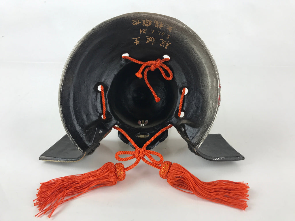 Japanese Samurai Helmet Kabuto Vtg Boy's Festival Armor Decoration Black Gold ID