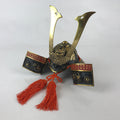 Japanese Samurai Helmet Kabuto Vtg Boy's Festival Armor Decoration Black Gold ID