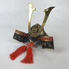 Japanese Samurai Helmet Kabuto Vtg Boy's Festival Armor Decoration Black Gold ID