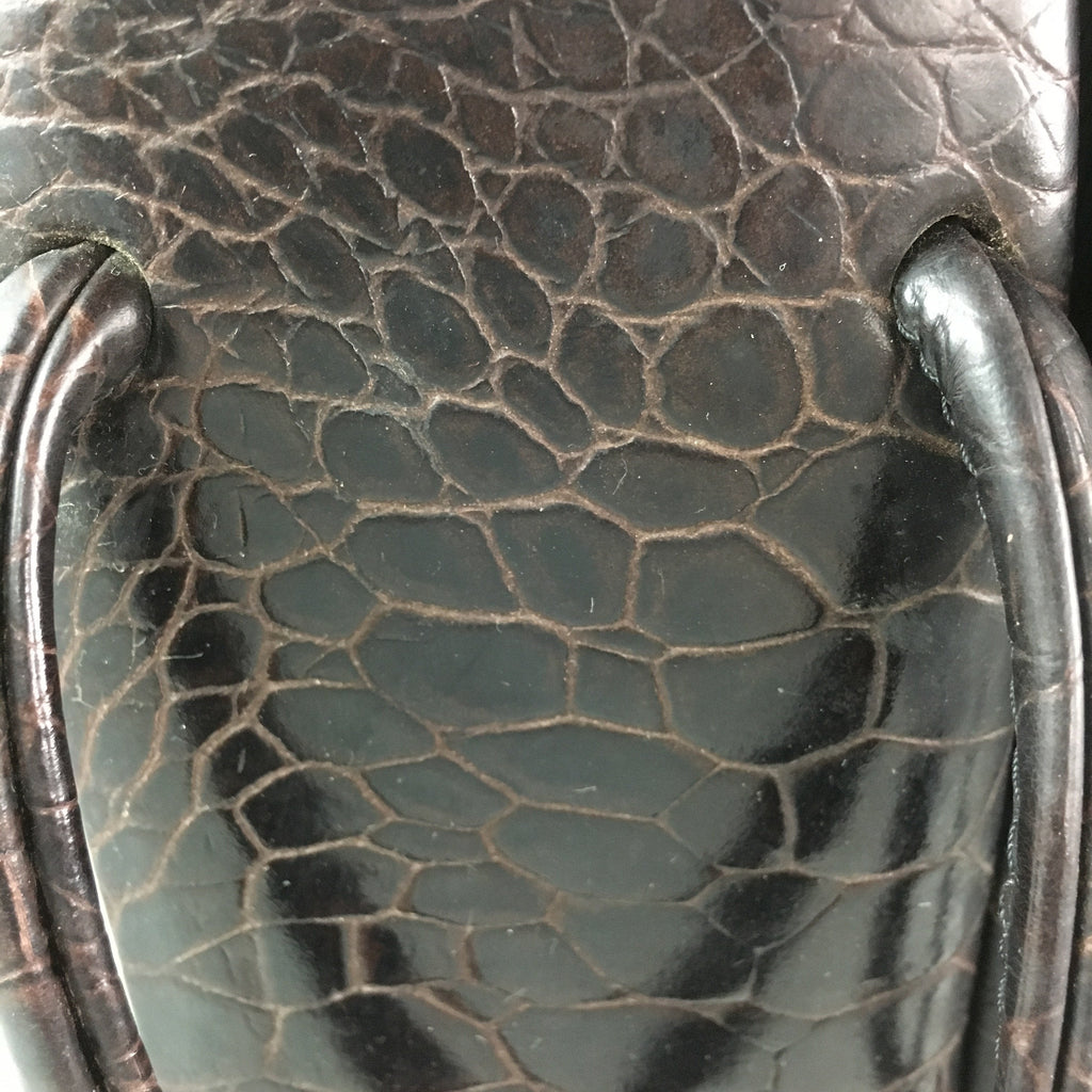 Japanese Sandals Zori Kimono Accessory Vtg Imitation Crocodile Leather J815
