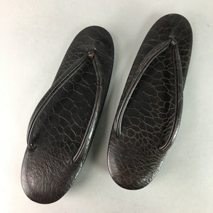 Japanese Sandals Zori Kimono Accessory Vtg Imitation Crocodile Leather J815