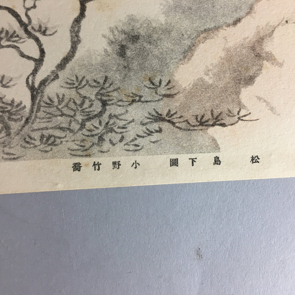 Japanese Sea Print Painting Vtg 1930 Bay Island Pine Tree Matsushima P211