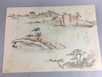 Japanese Sea Print Painting Vtg 1930 Bay Island Pine Tree Matsushima P211