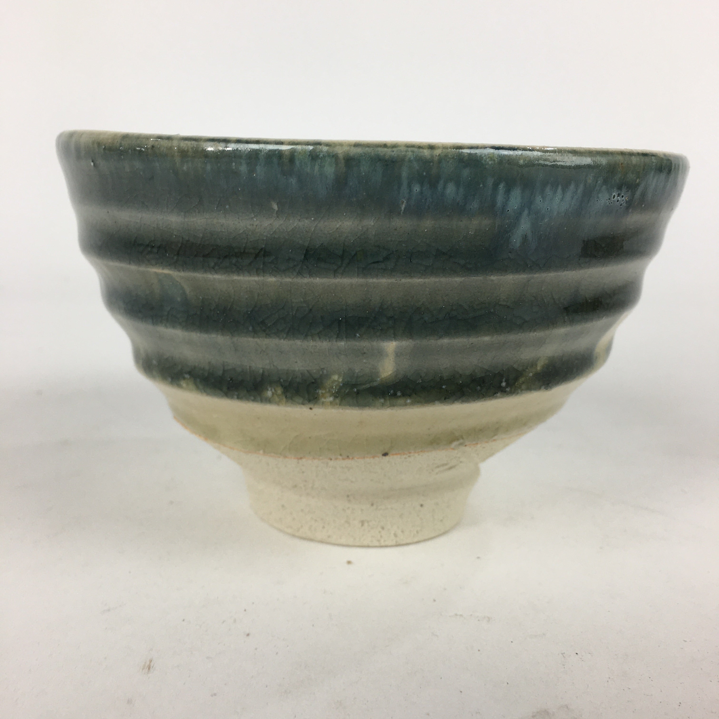 Japanese Seto Ware Ceramic Green Tea Bowl Vtg Chawan Boxed Pottery PX602
