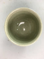 Japanese Seto Ware Ceramic Teacup Yunomi Vtg Pottery Crackle glaze PT55