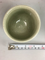 Japanese Seto Ware Ceramic Teacup Yunomi Vtg Pottery Crackle glaze PT55