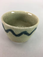 Japanese Seto Ware Ceramic Teacup Yunomi Vtg Pottery Crackle glaze PT57