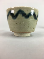 Japanese Seto Ware Ceramic Teacup Yunomi Vtg Pottery Crackle glaze PT57