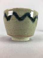 Japanese Seto Ware Ceramic Teacup Yunomi Vtg Pottery Crackle glaze PT57