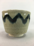 Japanese Seto Ware Ceramic Teacup Yunomi Vtg Pottery Crackle glaze PT58