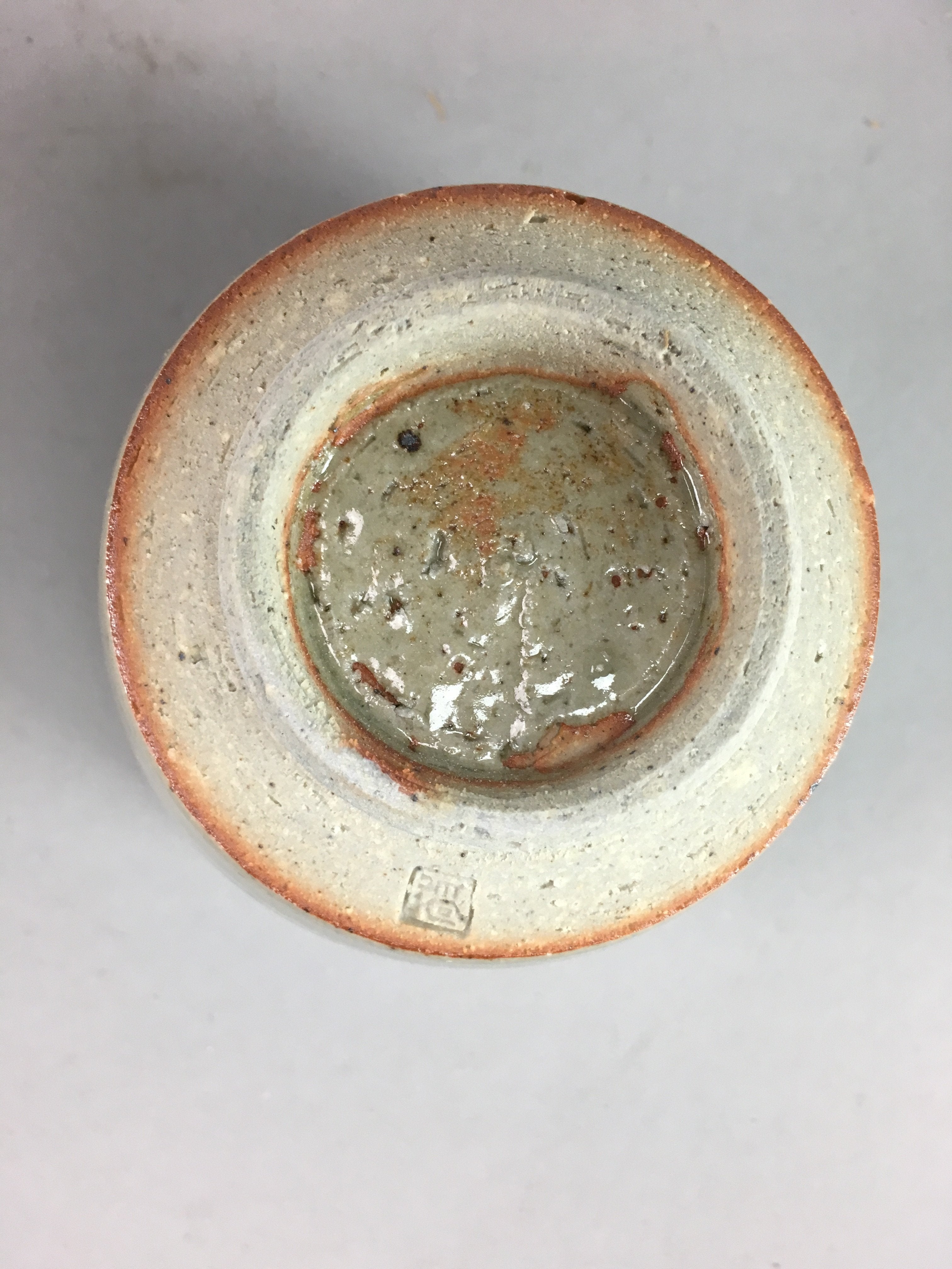 Japanese Seto Ware Ceramic Teacup Yunomi Vtg Pottery Crackle glaze PT59
