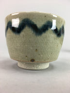 Japanese Seto Ware Ceramic Teacup Yunomi Vtg Pottery Crackle glaze PT59