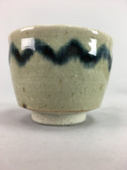 Japanese Seto Ware Ceramic Teacup Yunomi Vtg Pottery Crackle glaze PT59