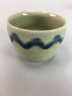 Japanese Seto Ware Ceramic Teacup Yunomi Vtg Pottery Crackle glaze PT61