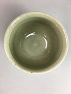 Japanese Seto Ware Ceramic Teacup Yunomi Vtg Pottery Crackle glaze PT61