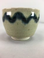 Japanese Seto Ware Ceramic Teacup Yunomi Vtg Pottery Crackle glaze PT61