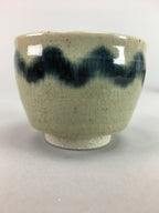 Japanese Seto Ware Ceramic Teacup Yunomi Vtg Pottery Crackle glaze PT61