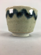 Japanese Seto Ware Ceramic Teacup Yunomi Vtg Pottery Crackle glaze PT62