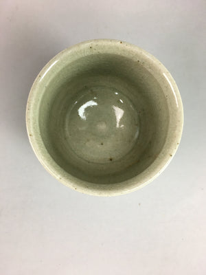Japanese Seto Ware Ceramic Teacup Yunomi Vtg Pottery Crackle glaze PT62