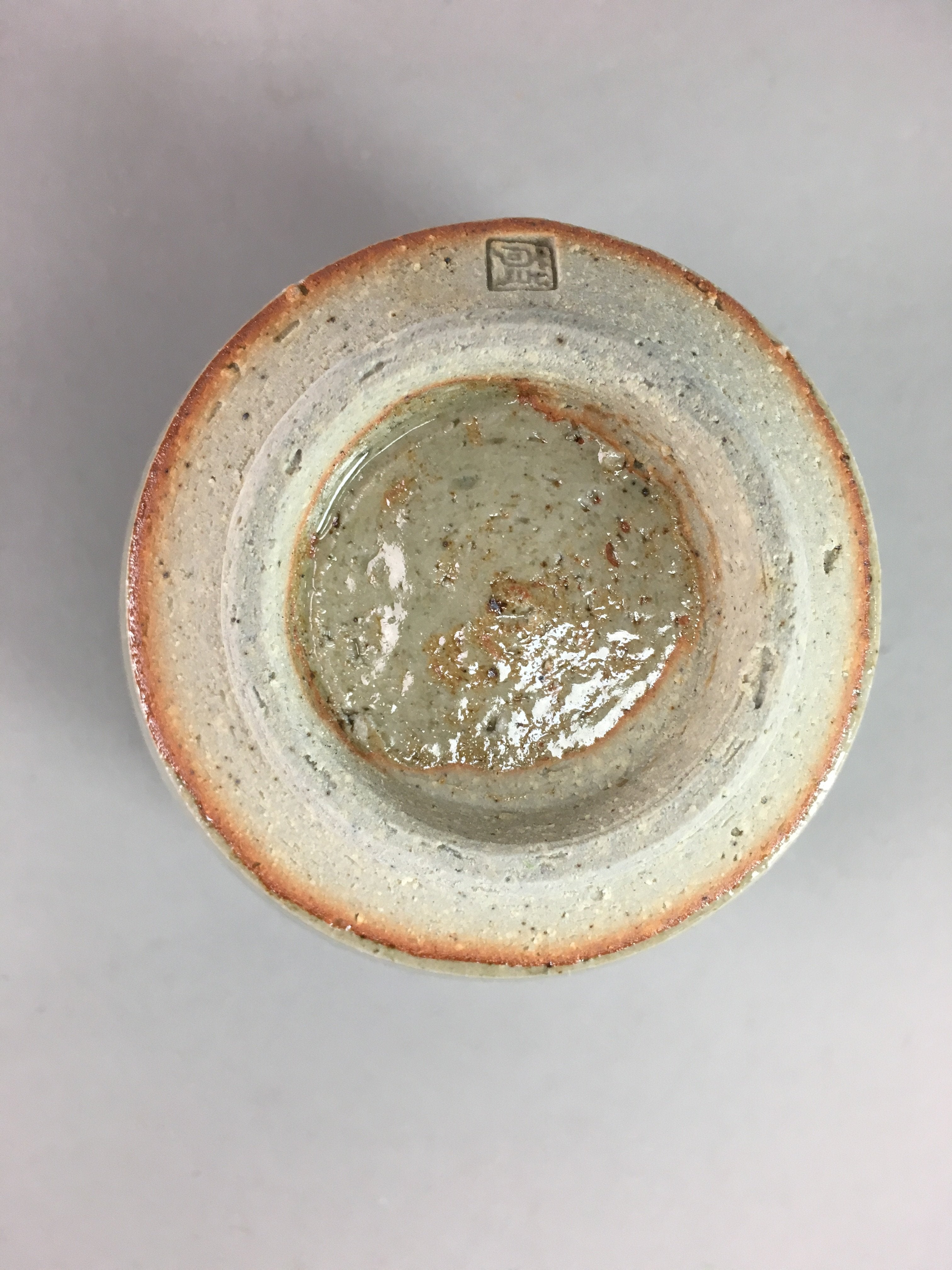 Japanese Seto Ware Ceramic Teacup Yunomi Vtg Pottery Crackle glaze PT63