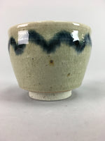 Japanese Seto Ware Ceramic Teacup Yunomi Vtg Pottery Crackle glaze PT63