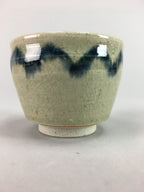 Japanese Seto Ware Ceramic Teacup Yunomi Vtg Pottery Crackle glaze PT63