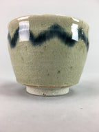Japanese Seto Ware Ceramic Teacup Yunomi Vtg Pottery Crackle glaze PT63