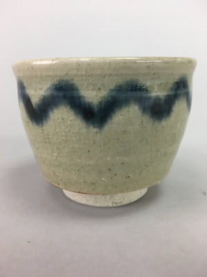 Japanese Seto Ware Ceramic Teacup Yunomi Vtg Pottery Crackle glaze PT64