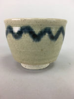 Japanese Seto Ware Ceramic Teacup Yunomi Vtg Pottery Crackle glaze PT64