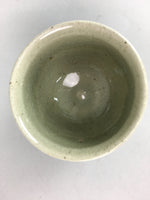 Japanese Seto Ware Ceramic Teacup Yunomi Vtg Pottery Crackle glaze PT64