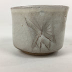 Japanese Seto ware Sake cup Vtg Wooden Box Butterfly Guinomi Sakazuki PX590