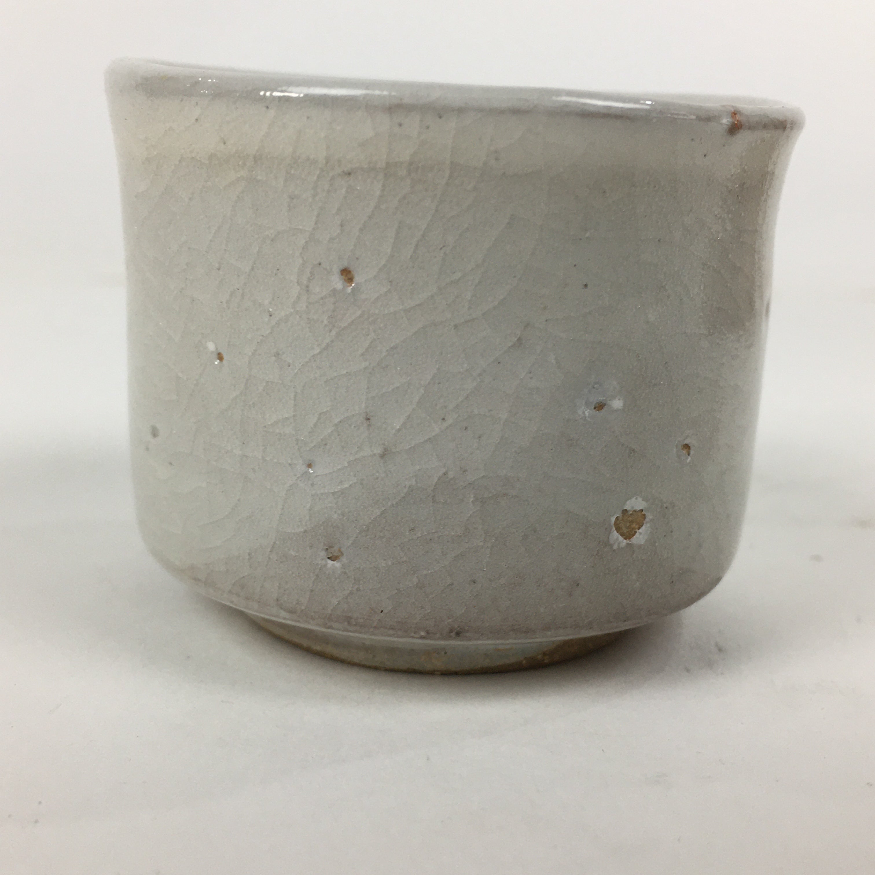 Japanese Seto ware Sake cup Vtg Wooden Box Butterfly Guinomi Sakazuki PX590
