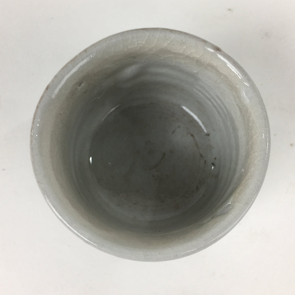 Japanese Seto ware Sake cup Vtg Wooden Box Butterfly Guinomi Sakazuki PX590