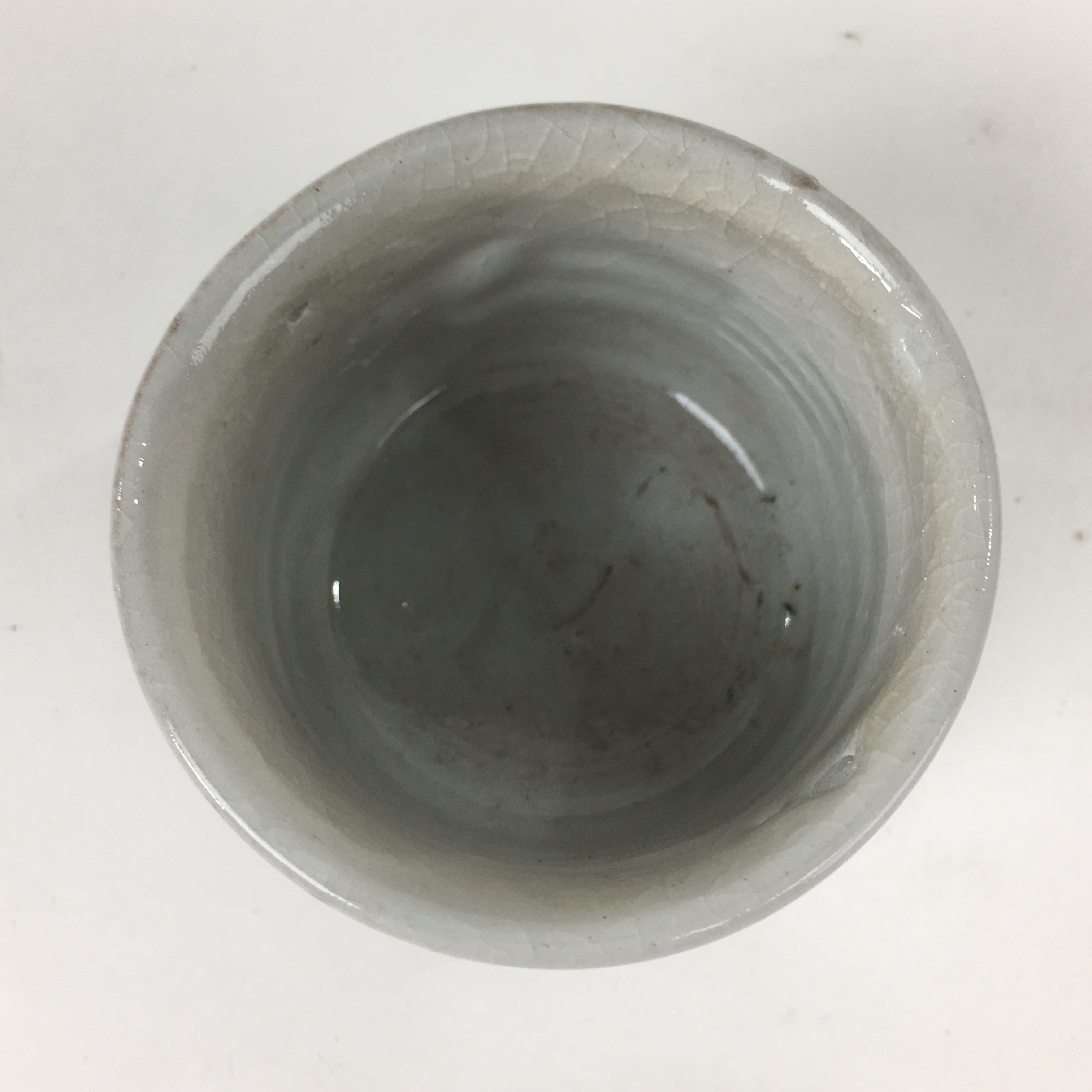 Japanese Seto ware Sake cup Vtg Wooden Box Butterfly Guinomi Sakazuki PX590