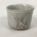 Japanese Seto ware Sake cup Vtg Wooden Box Butterfly Guinomi Sakazuki PX590