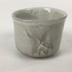 Japanese Seto ware Sake cup Vtg Wooden Box Butterfly Guinomi Sakazuki PX590