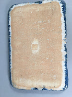 Japanese Setoyaki Ceramic Pottery Vtg Blue Square Plate Cranes Yakimono PP453