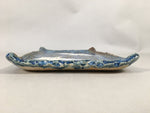 Japanese Setoyaki Ceramic Pottery Vtg Blue Square Plate Cranes Yakimono PP453