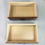 Japanese Sewing Box Brown Wooden Vtg Haribako Chest Tansu 2 Drawers Metal T135