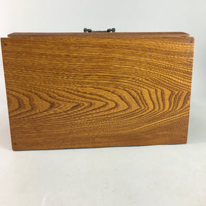 Japanese Sewing Box Brown Wooden Vtg Haribako Chest Tansu 2 Drawers Metal T135