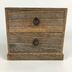 Japanese Sewing Box Brown Wooden Vtg Haribako Chest Tansu 2 Drawers T270