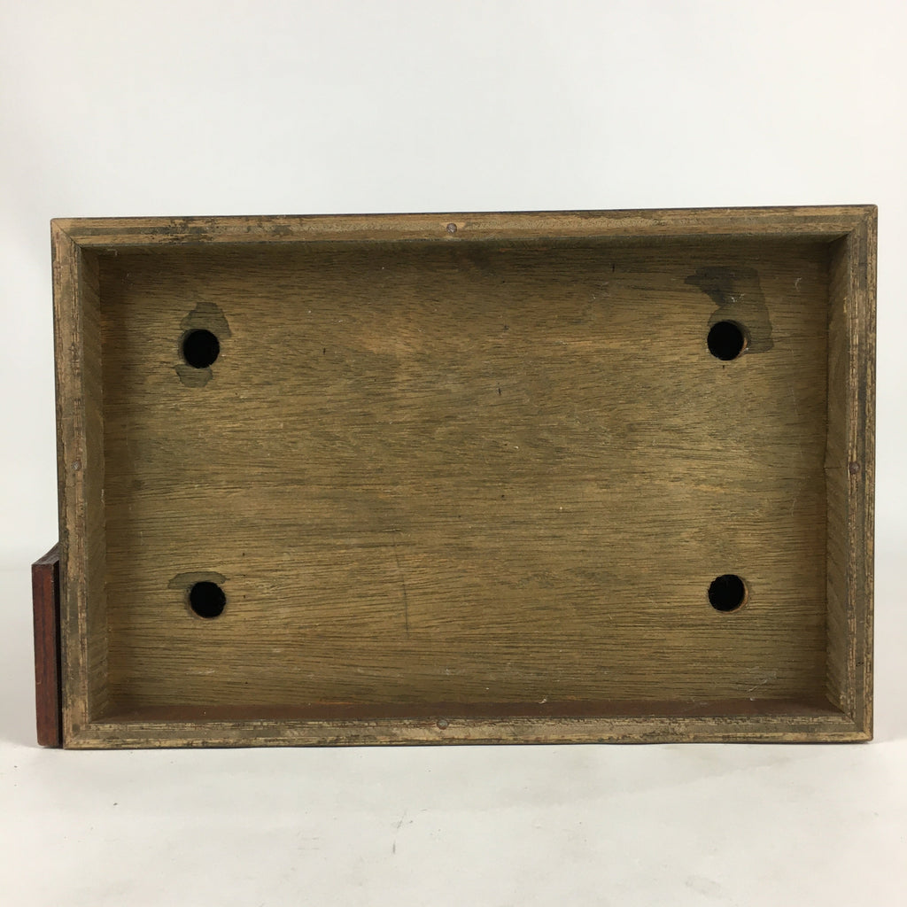 Japanese Sewing Machine And Wood Box Vtg Open-Top Table 3 Drawers Haribako T313