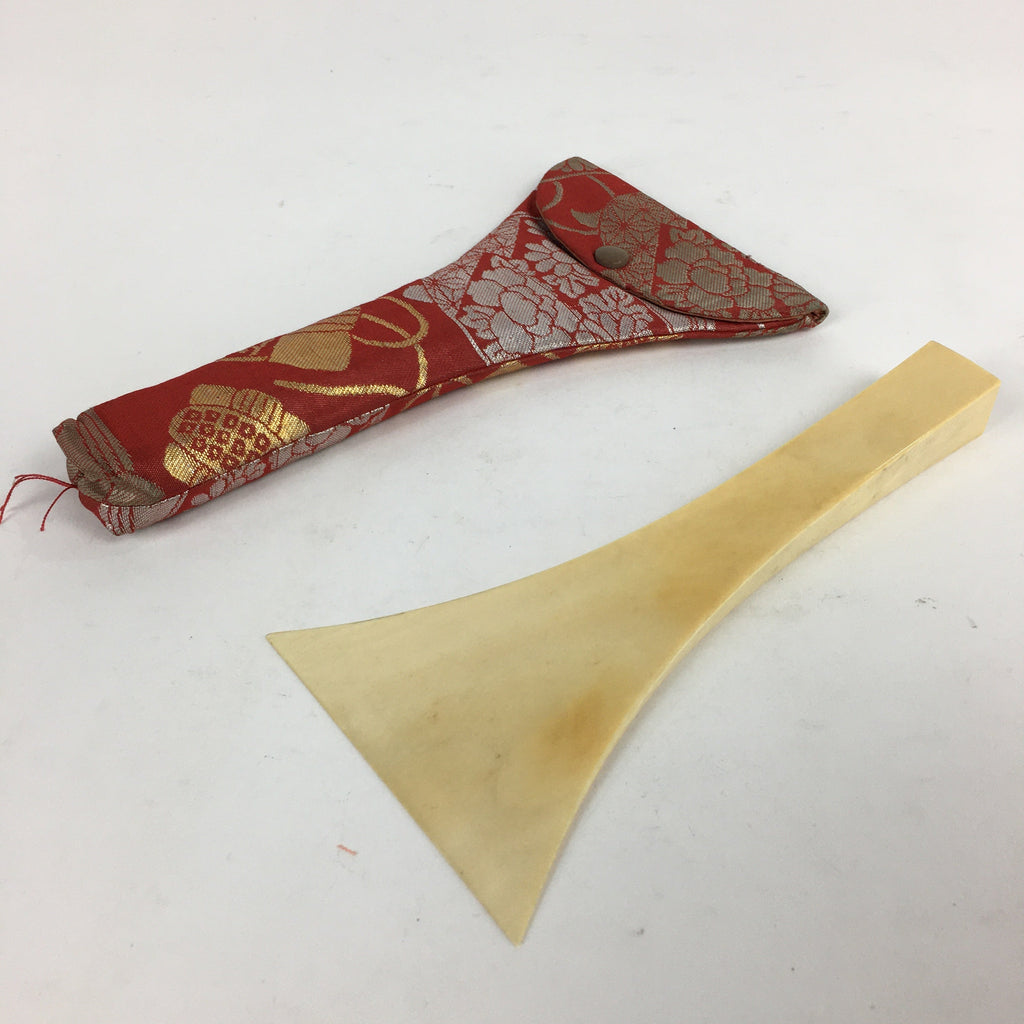 Japanese Shamisen Vtg Musical Instrument Plectrum Pick Bachi Carry Case JK270