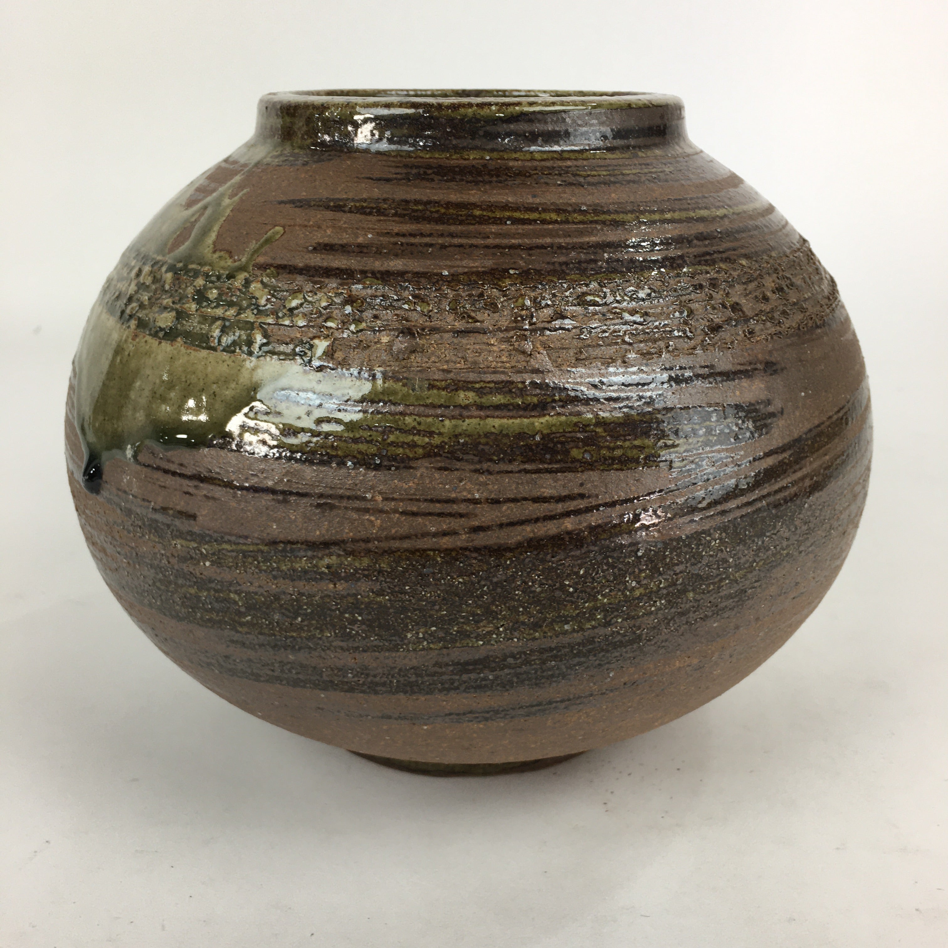 Japanese Shigaraki Ceramic Flower Vase Vtg Kabin Ikebana Arrangement FV966