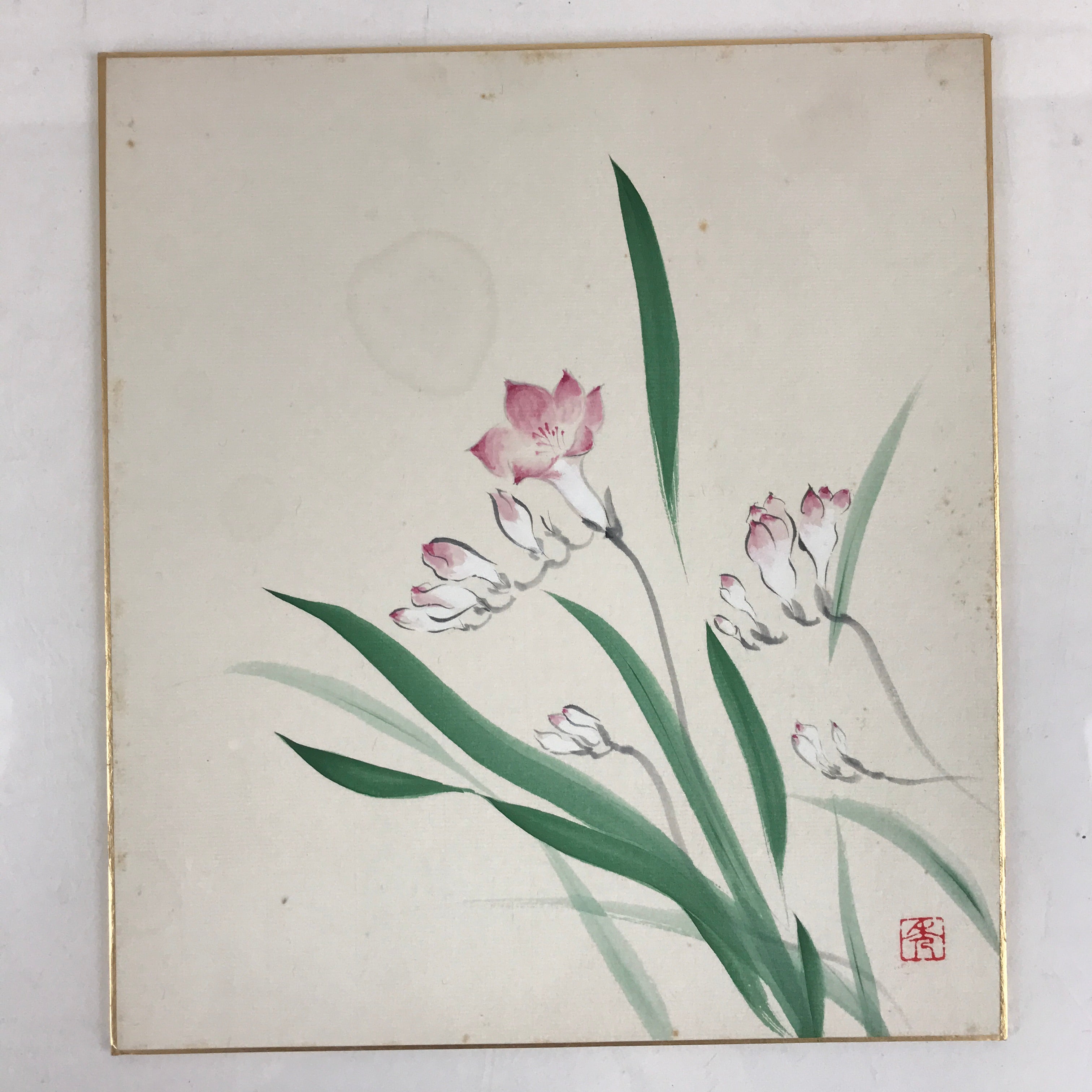 Japanese Shikishi Art Board Vtg Art Painting Nihonga Picture Display T, Online Shop