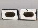 Japanese Shinto Altar Fitting Porcelain Fox Figurine Pair Vtg Inari Okimono BD5