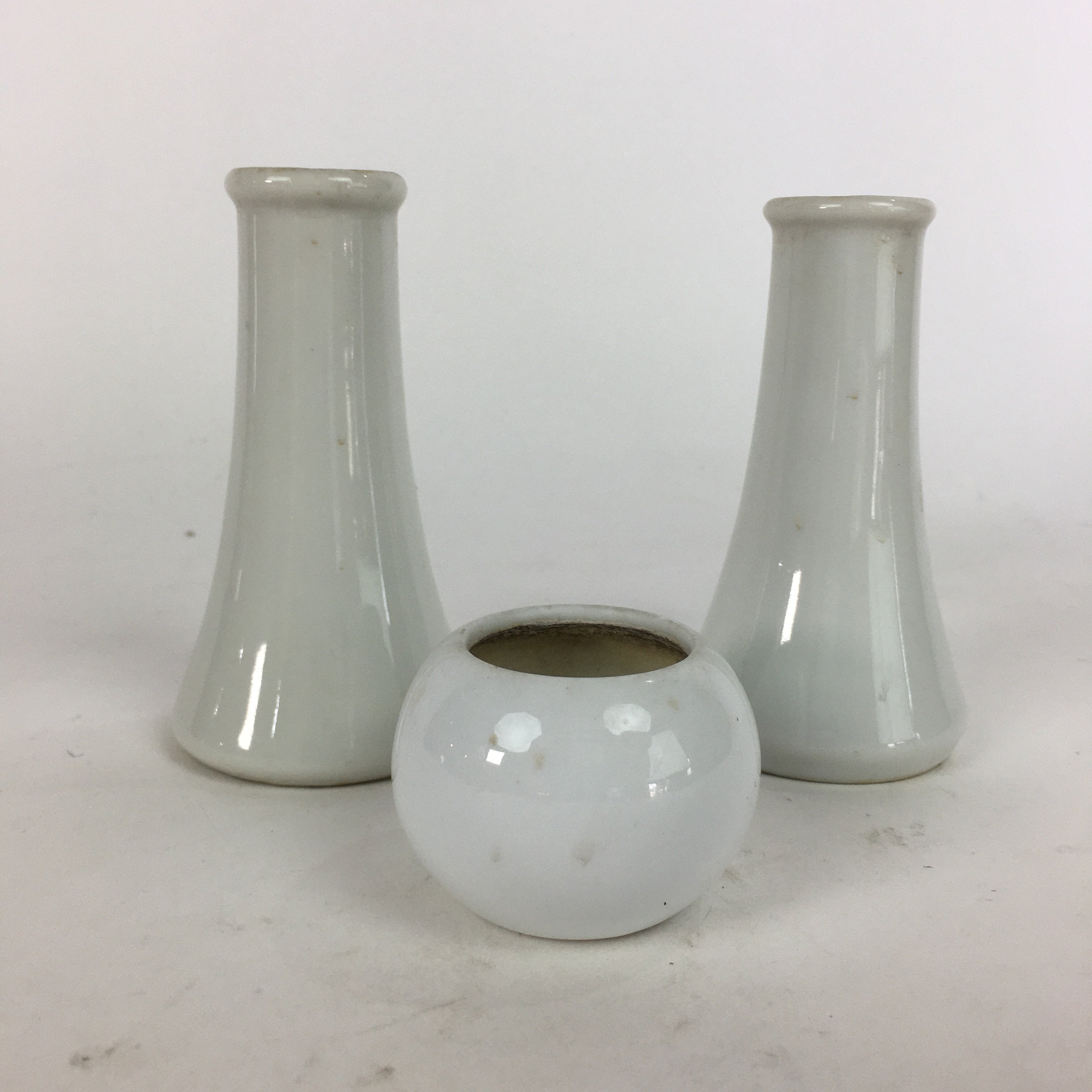 Japanese Shinto Sacred Tree Stand Set Water Cup Vtg Porcelain Kamidana BU443