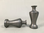 Japanese Shinto Sake Bottle Pair Vtg Metal Heishi Kamidana Tokkuri BU327