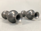Japanese Shinto Sake Bottle Pair Vtg Metal Heishi Kamidana Tokkuri BU327